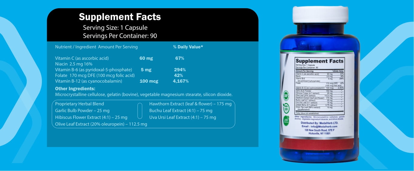 Medalherb Blood Pressure Support Capsules Cover